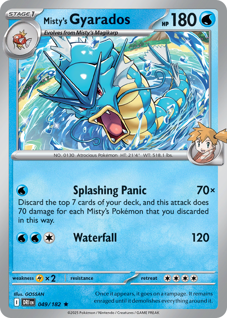 Misty's Gyarados (49/182) - [Reverse Holo] Destined Rivals (DRI)