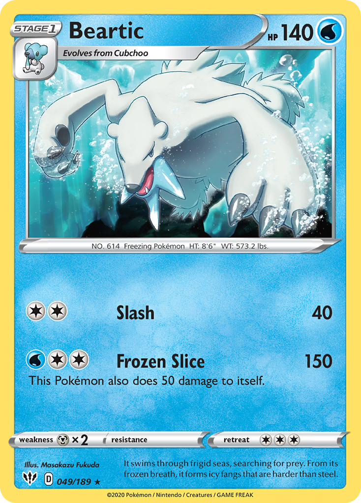Beartic (49/189) - [Reverse Holo] Darkness Ablaze (DAA)