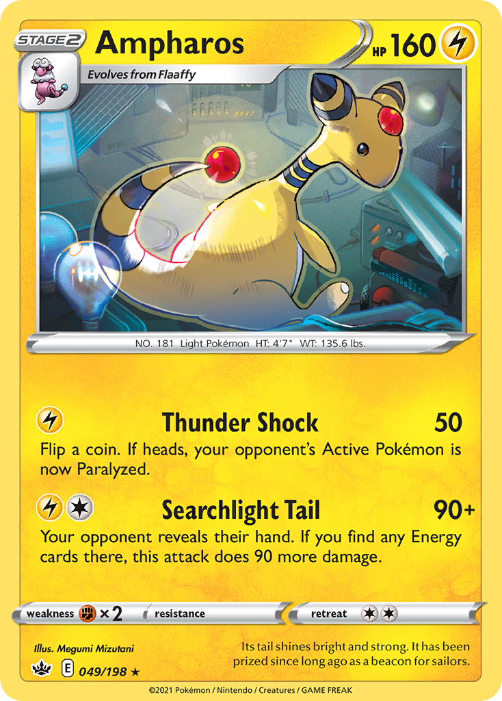 Ampharos (49/198) - [Reverse Holo] Chilling Reign (CRE)