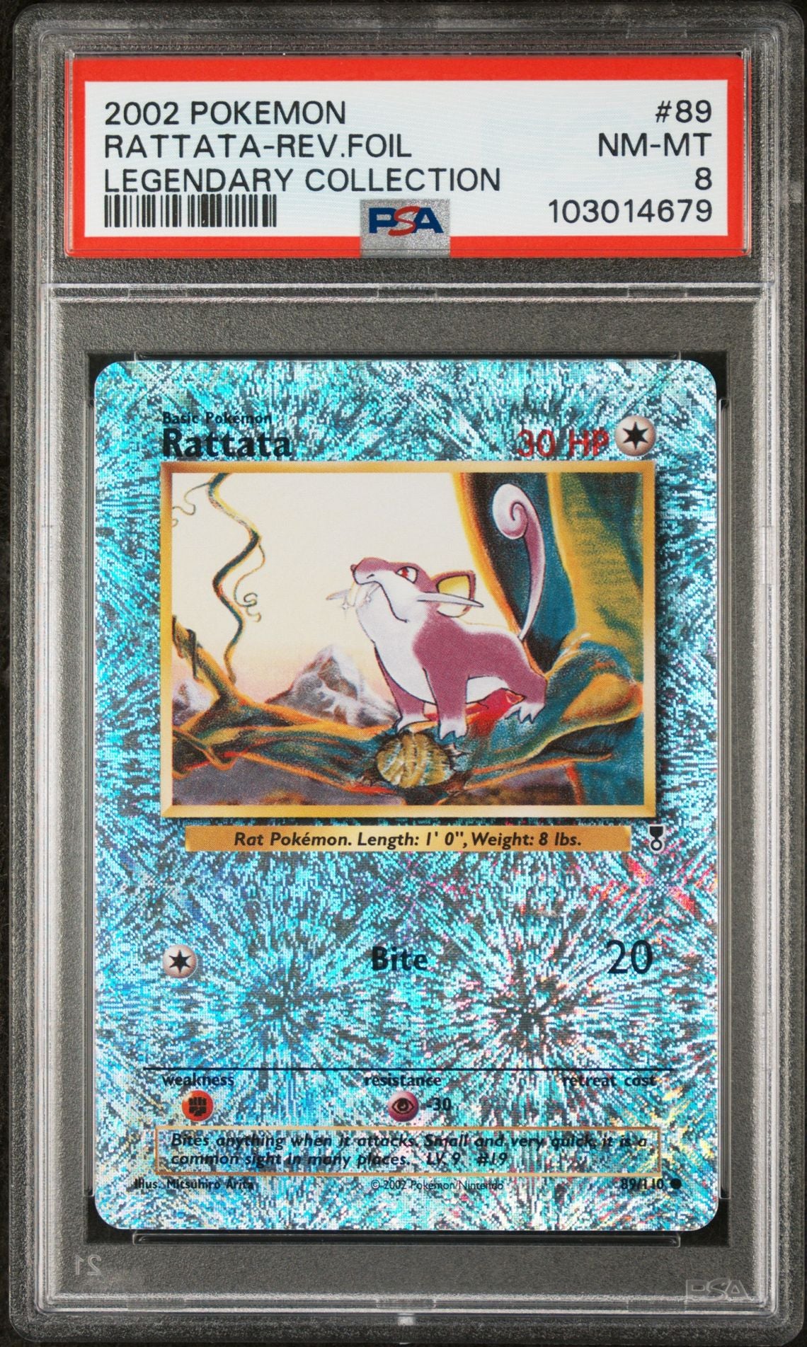 Rattata #89 - [Reverse Holo, Graded PSA 8] Legendary Collection