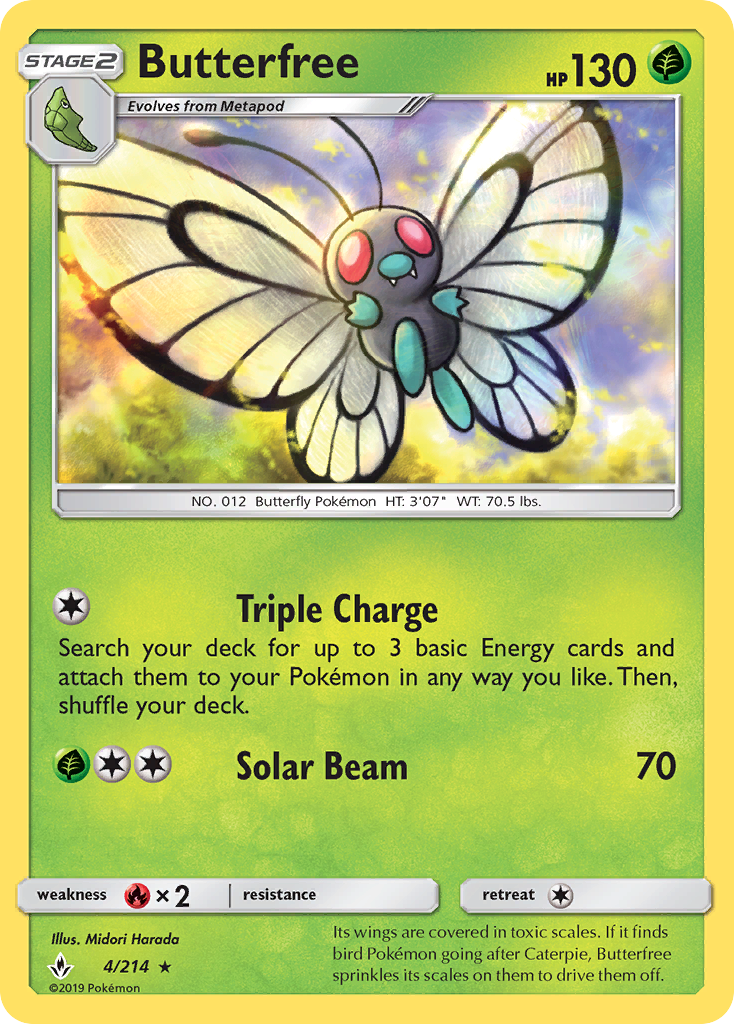 Butterfree (4/214) - [Reverse Holo] Unbroken Bonds (UNB)