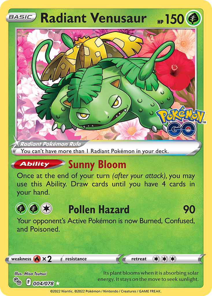 Radiant Venusaur (4/78) - [Radiant Holo] Pokemon GO (PGO)