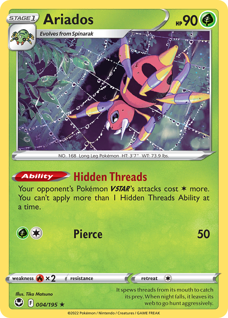 Ariados (4/195) - [Reverse Holo] Silver Tempest (SIT)