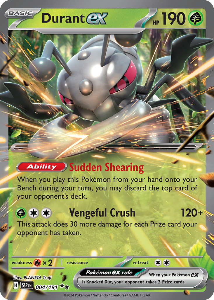 rare foil pokemon cards Durant ex (4/191)