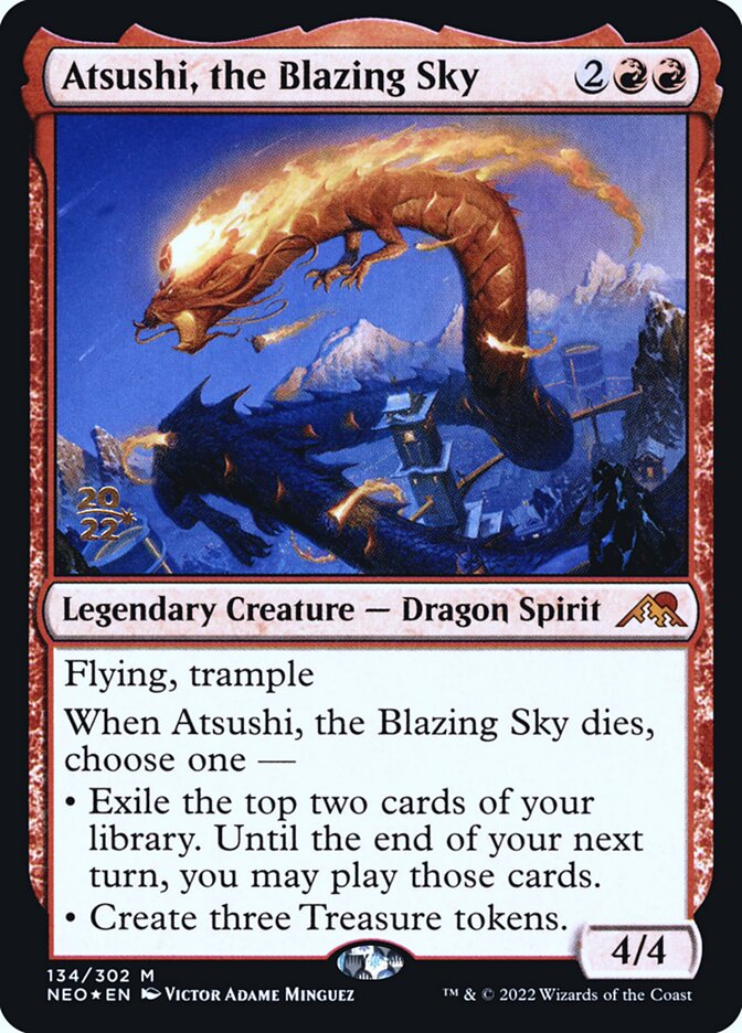Atsushi, the Blazing Sky (134s) - Kamigawa: Neon Dynasty Promos (PNEO)