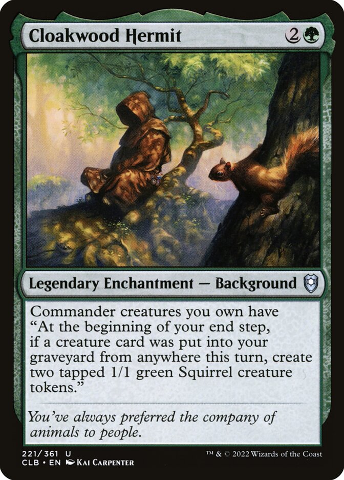 Cloakwood Hermit (221) - Commander Legends: Battle for Baldur's Gate (CLB)