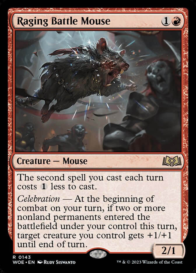 Raging Battle Mouse (143) - Wilds of Eldraine (WOE)