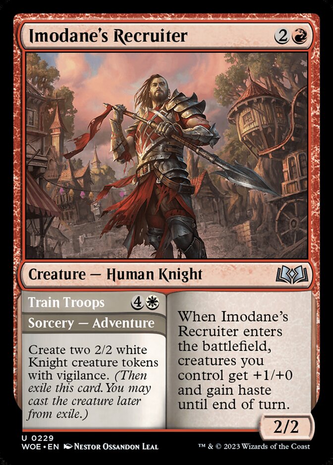 Imodane's Recruiter // Train Troops (229) - Wilds of Eldraine (WOE)