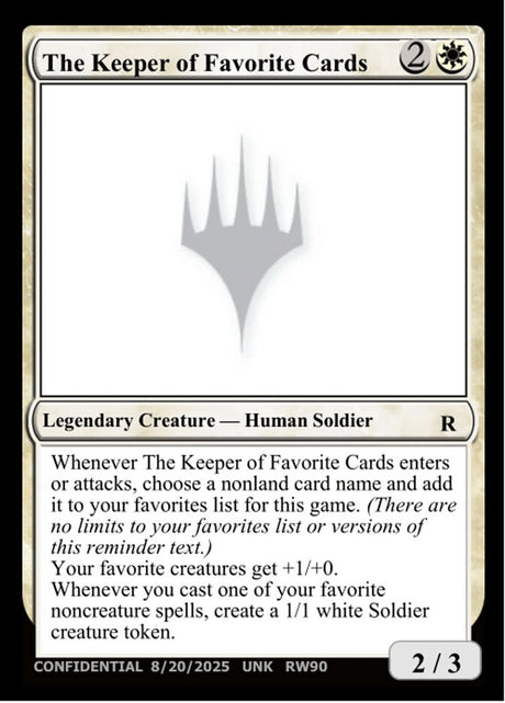 The Keeper of Favorite Cards (RW90d) - Unknown Event (UNK)