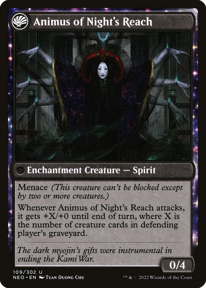 The Long Reach of Night // Animus of Night's Reach (109) - Kamigawa: Neon Dynasty (NEO)