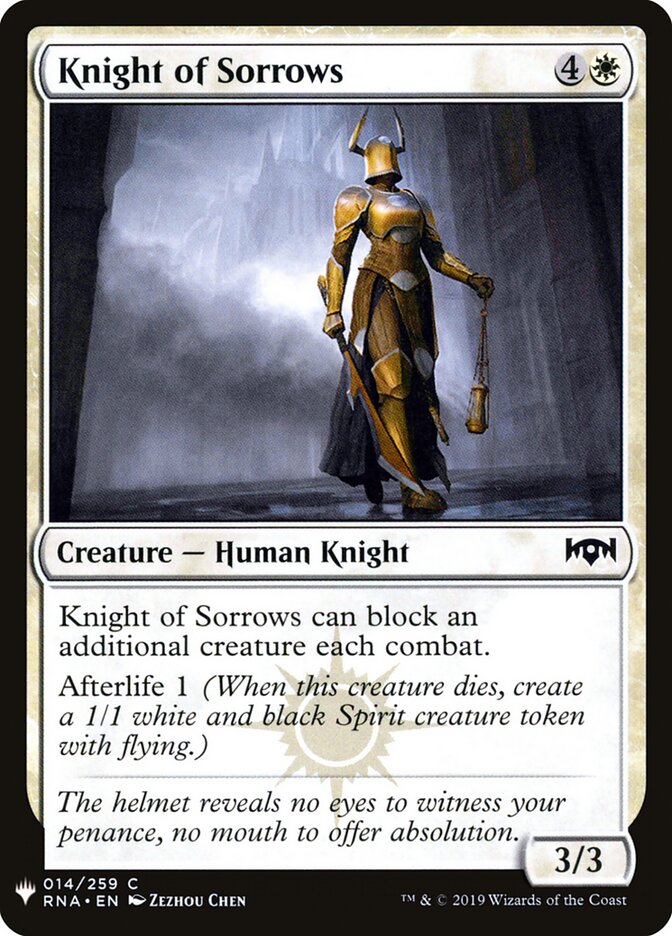 Knight of Sorrows (RNA-14) - The List (PLST)