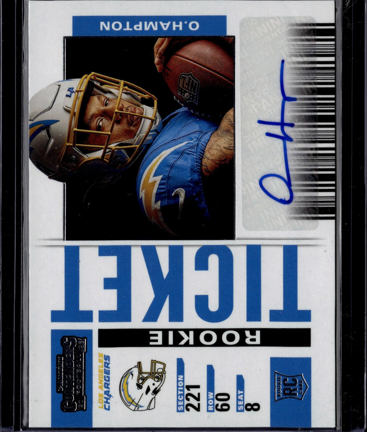 2025 Select Contenders Omarion Hampton Rookie Ticket Variation Auto #31