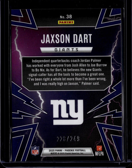 2025 Panini Phoenix #38 Jaxson Dart Thunderbirds Red Prizm #/249