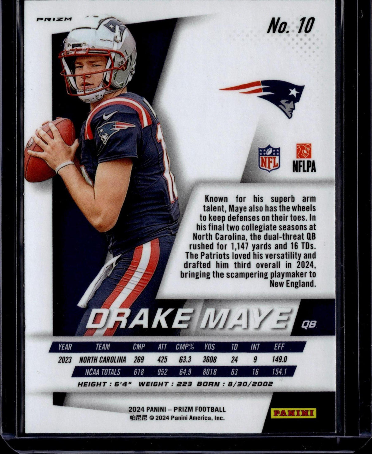 2024 Panini Prizm #10 Drake Maye Prizm Flashback Rookie Silver Prizm