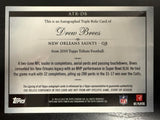 2010 Topps Tribute #ATR-DB Drew Brees Autographed Triple Relics #/20