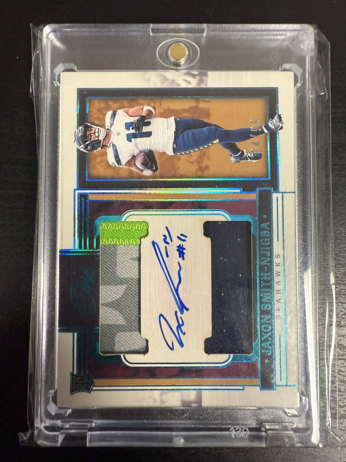 2023 Panini One Jaxon Smith-Njigba Rookie Dual Patch Autographs /99 #48