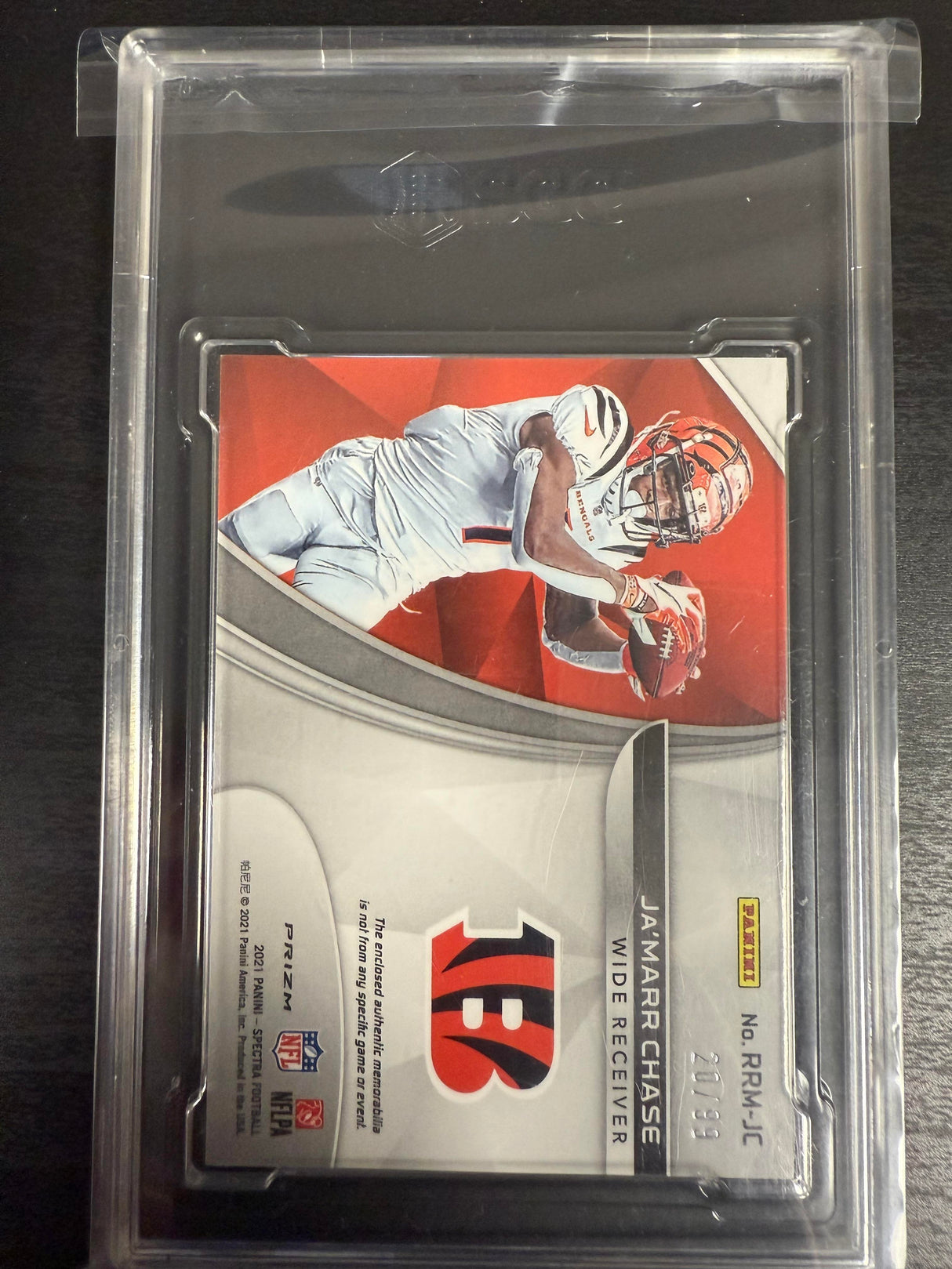 2021 Panini Spectra #RRM-JC Ja'Marr Chase Rising Rookie Materials SGC 9 #/99