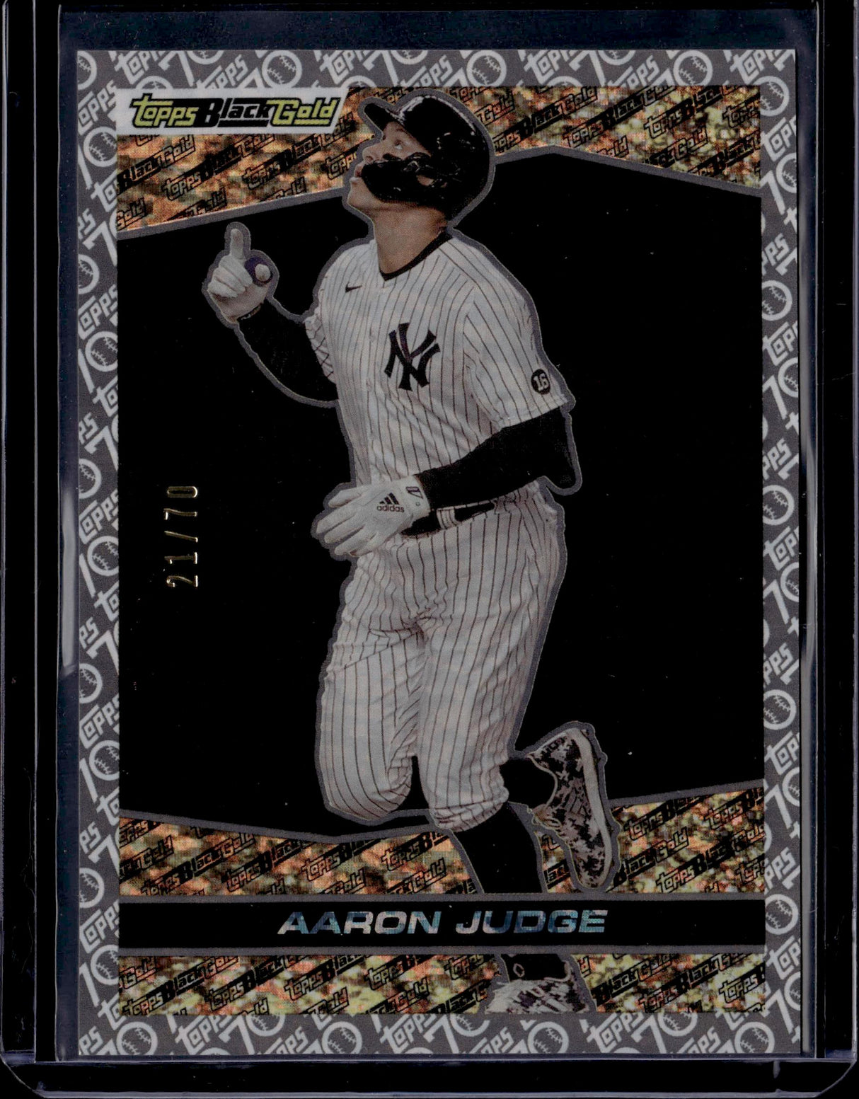 2021 Topps Update #BG-10 Aaron Judge Topps Black Gold Platinum Anniversary #/70