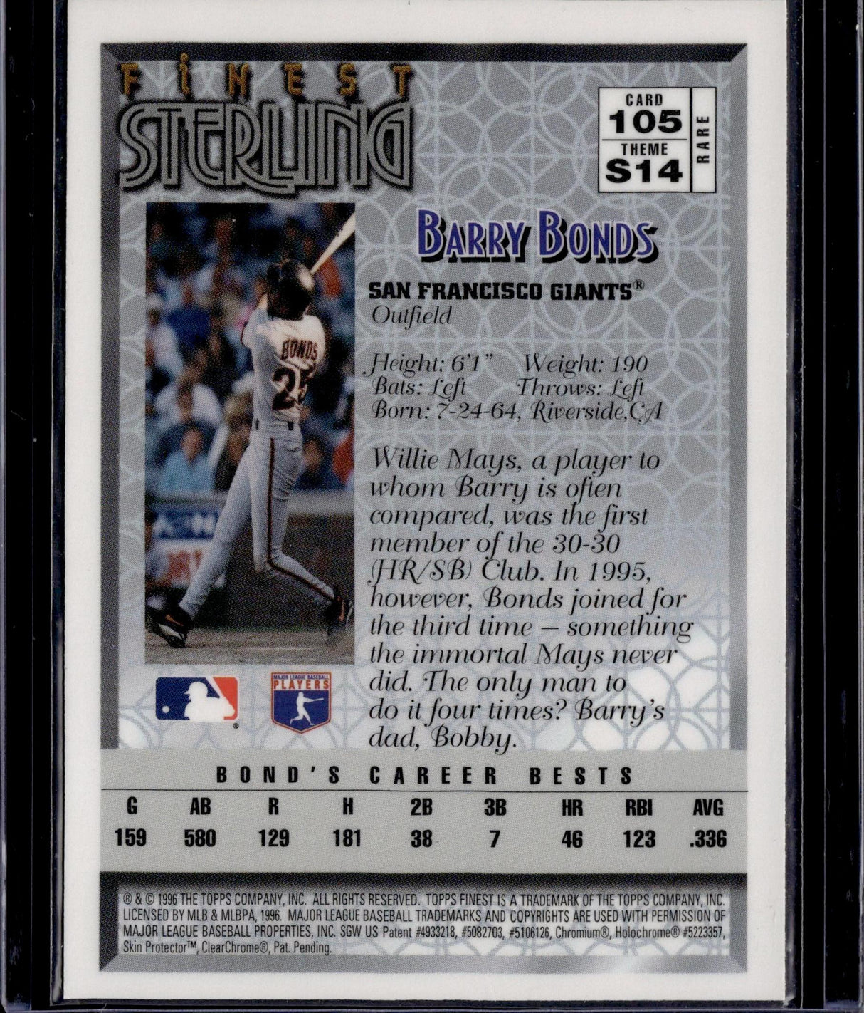 1996 Finest #105 Barry Bonds