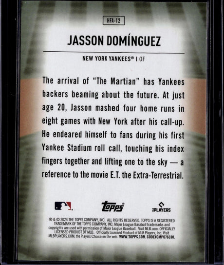 2024 Topps #HFA-12 Jasson Domínguez Home Field Advantage
