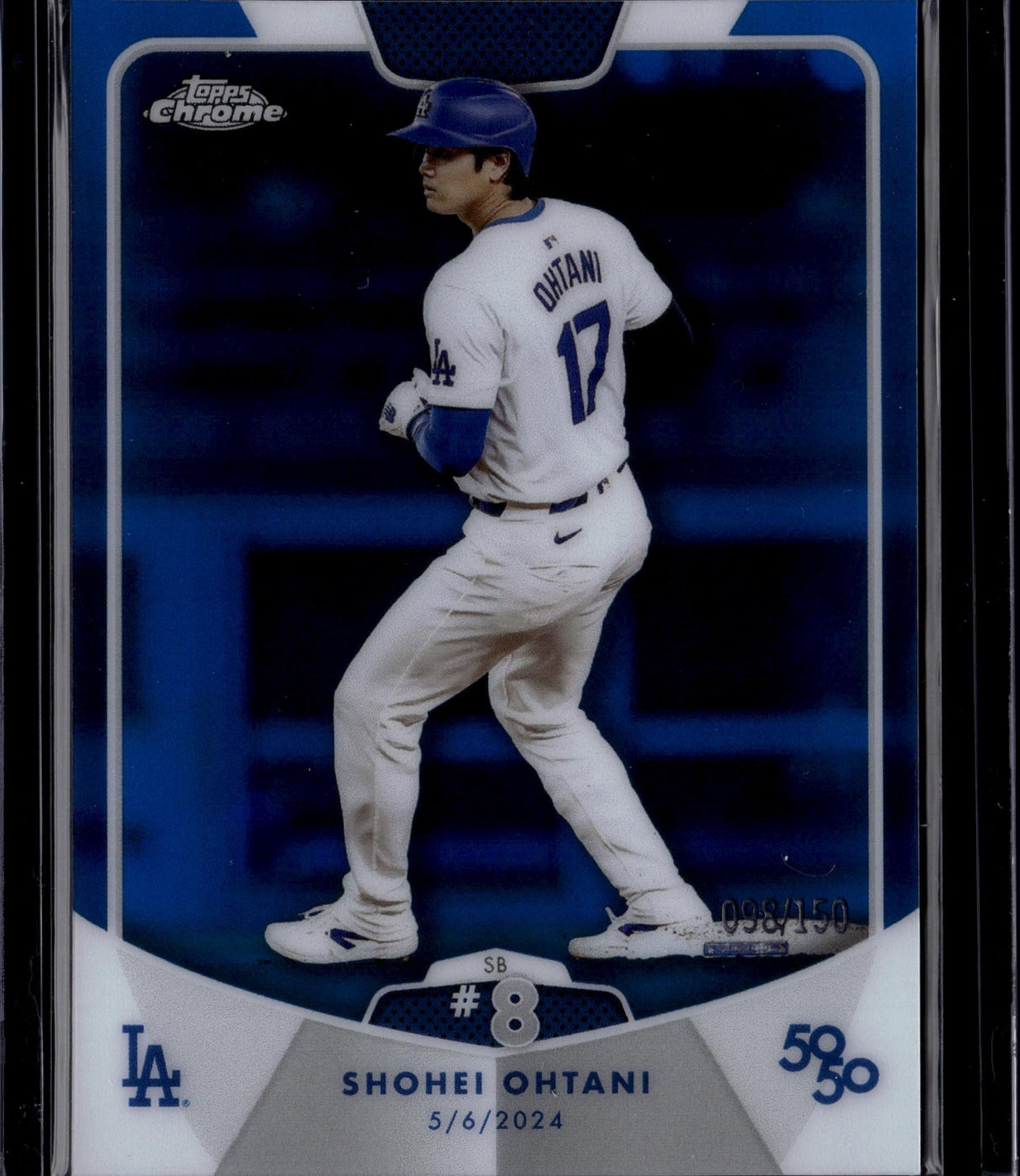 2024 Topps 50/50: Shohei Ohtani #19 Shohei Ohtani Chrome Blue #/150