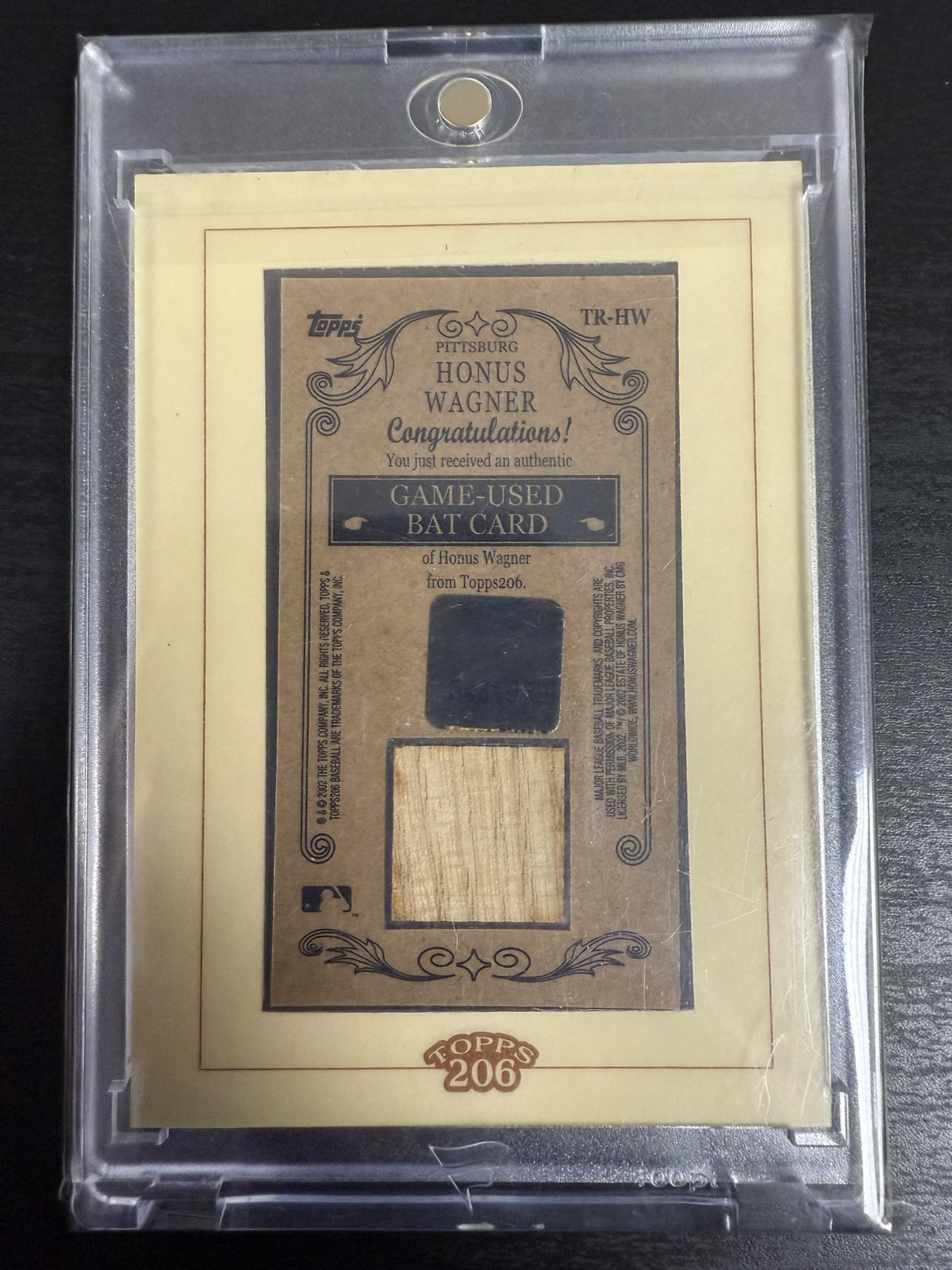 2002 Topps 206 #TR-HW Honus Wagner Framed Relics (Series 1)
