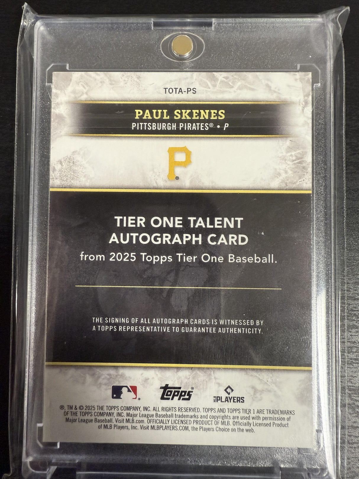 2025 Topps Tier One Paul Skenes Tier One Talent Autographs Green Foil /20