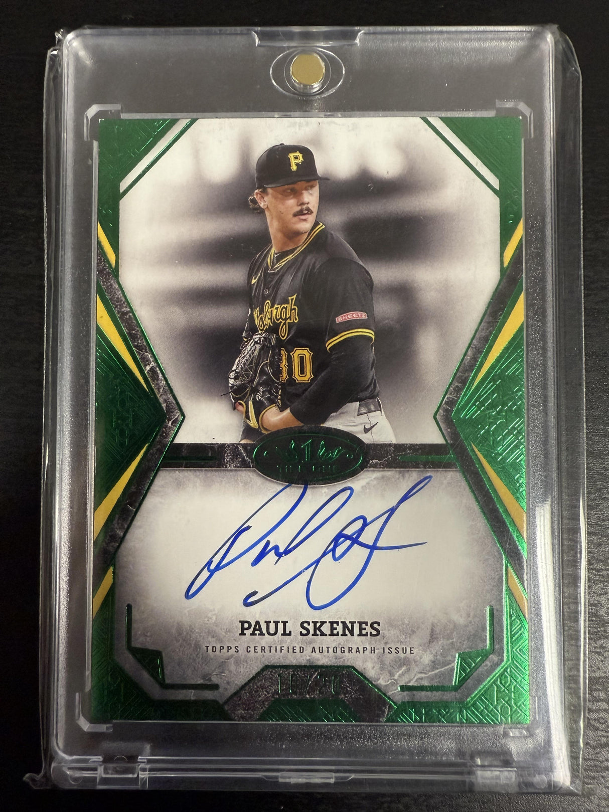 2025 Topps Tier One Paul Skenes Tier One Talent Autographs Green Foil /20