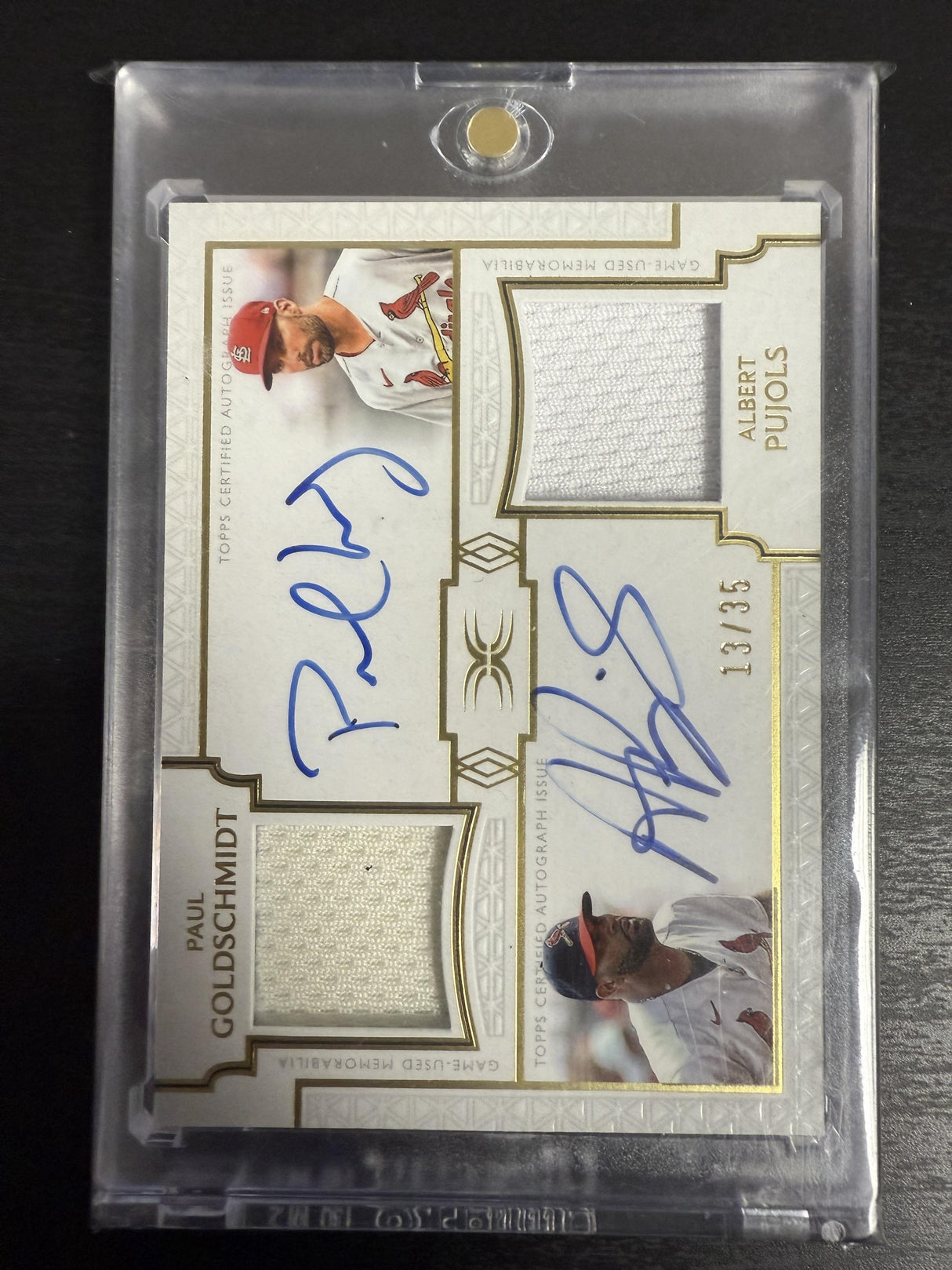 2024 Topps Definitive Albert Pujols/Paul Goldschmidt Dual Autographed Relic /35