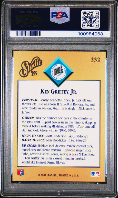1992 Studio Ken Griffey Jr. PSA 10 #232