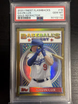 2020 Topps Finest Flashbacks #18 Gavin Lux Gold Refractor PSA 10