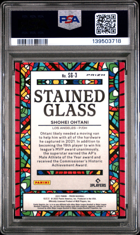 2022 Panini Prizm Stained Glass Shohei Ohtani R/W/B PSA 10