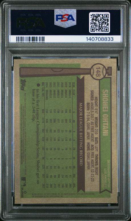 2025 Topps Heritage #148 Shohei Ohtani Chrome-Pink Sparkle Ref PSA 8