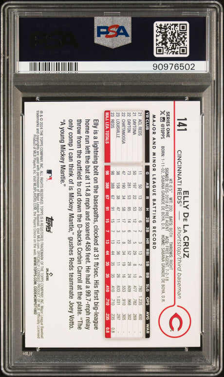 2024 Topps #141 Elly De La Cruz Gold Foil PSA 10