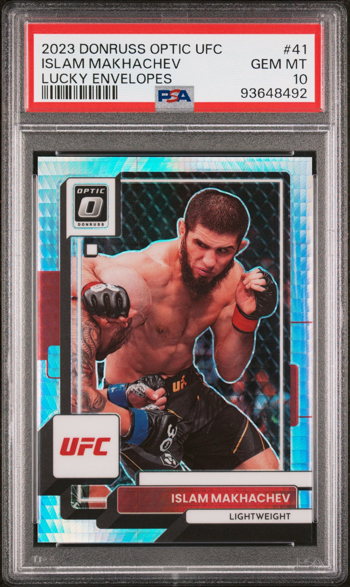 2023 Panini Donruss Optic Islam Makhachev Lucky Envelopes /8 PSA 10