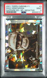 2021 Topps Chrome Formula 1 Sapphire Max Verstappen Sp Negative PSA 9
