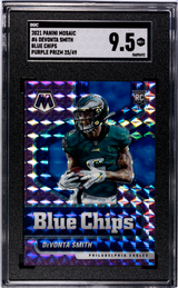 2021 Panini Mosaic #6 Devonta Smith Blue Chips Purple /49 SGC 9.5