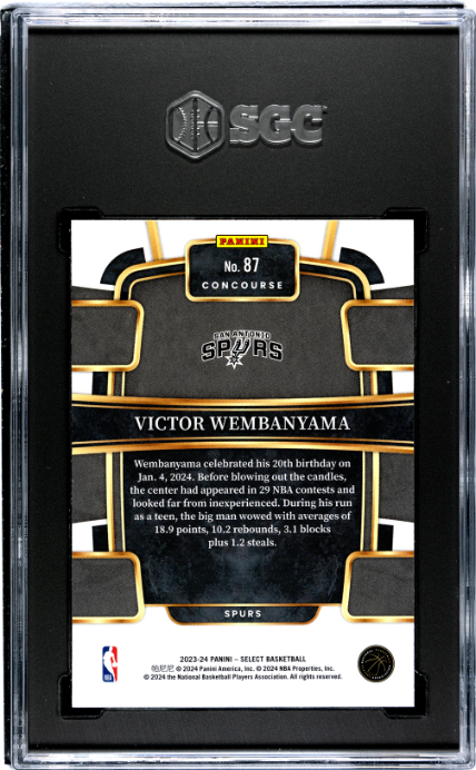 2023-24 Panini Select #87 Victor Wembanyama SGC 10