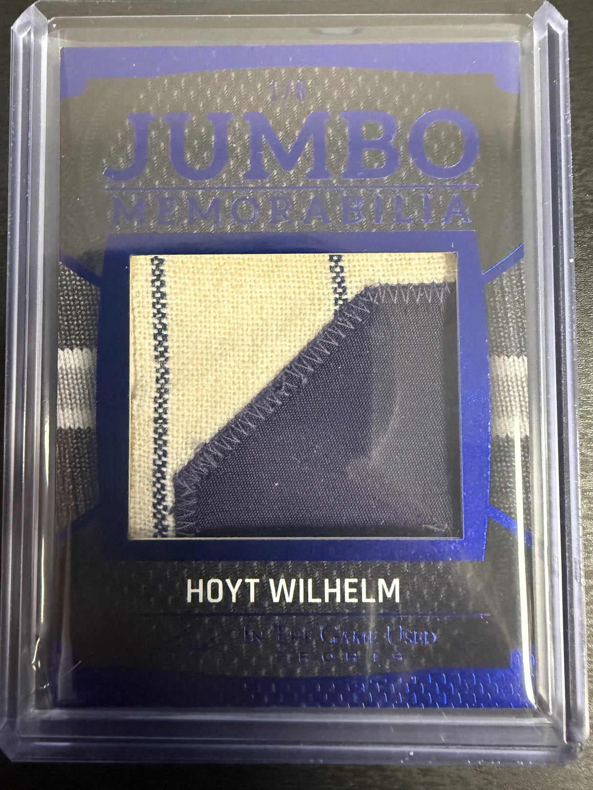 2025 Leaf In The Game Used Hoyt Wilhelm Jumbo Memorabilia Blue Holo /8