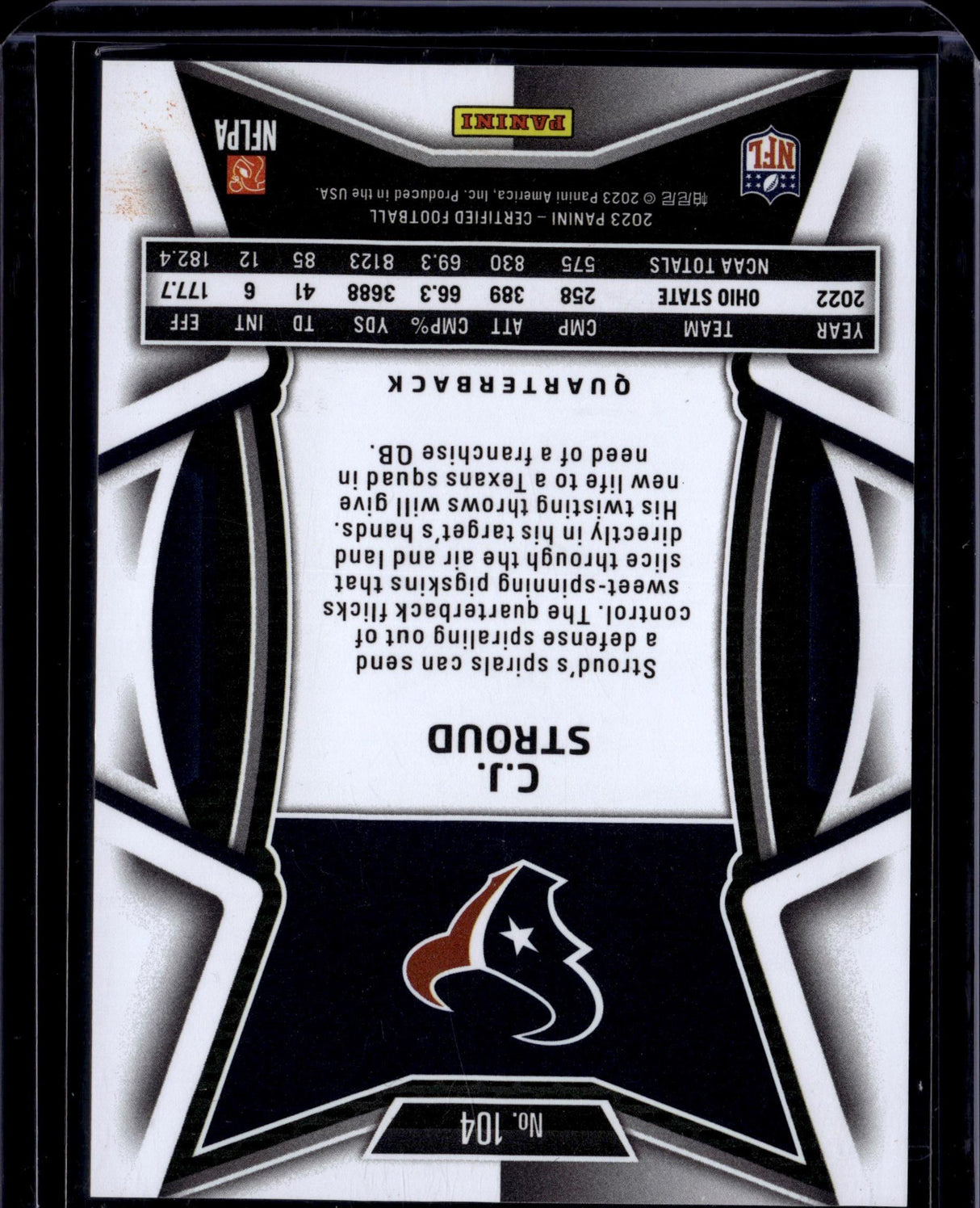 2023 Panini Certified #104 C.J. Stroud Mirror Orange #/149