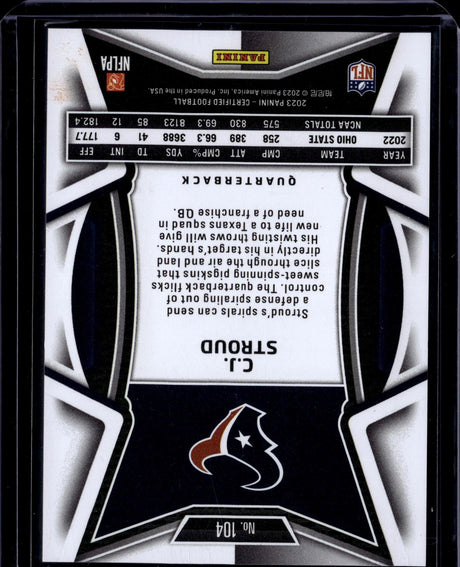 2023 Panini Certified #104 C.J. Stroud Mirror Orange #/149