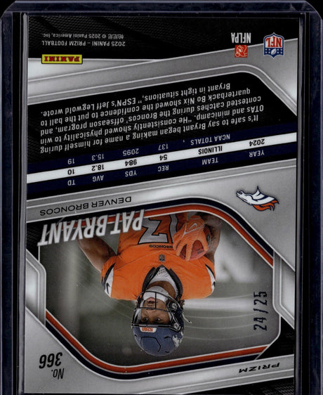 2025 Panini Prizm Pat Bryant No Huddle Pink Disco /25 #366