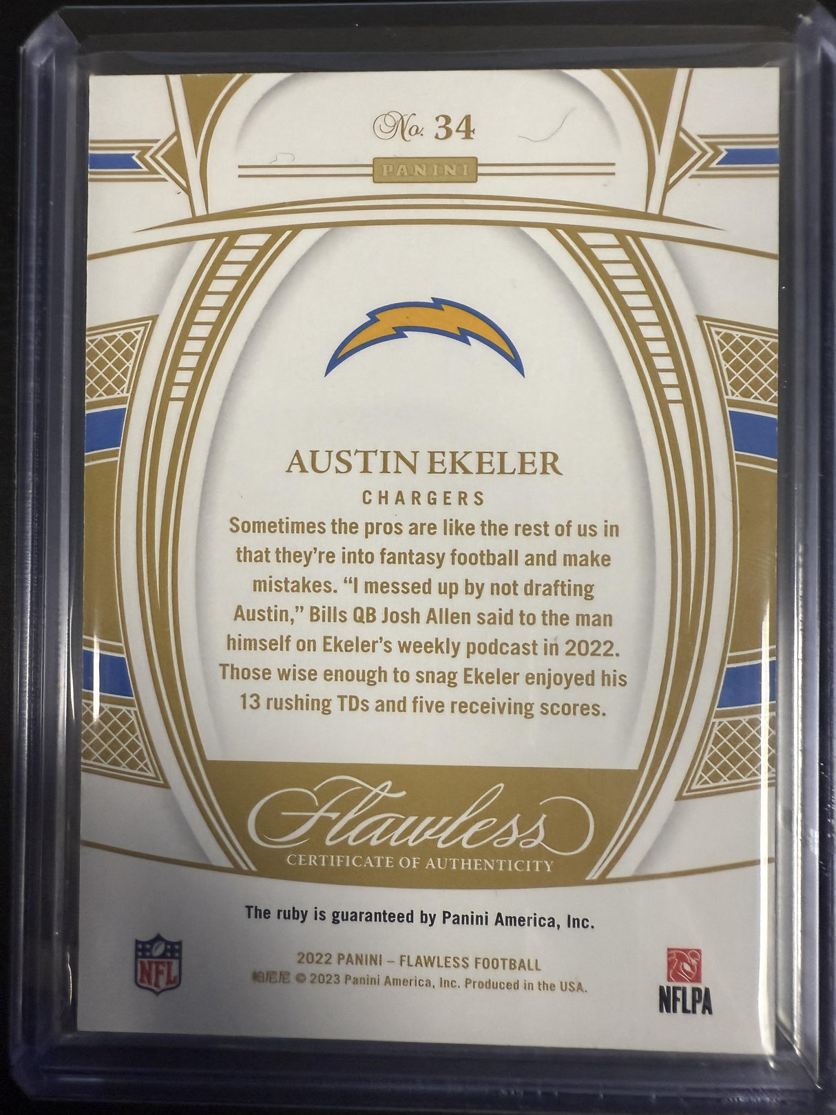 2022 Panini Flawless Austin Ekeler Ruby /20 #34