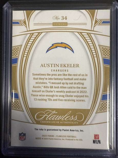 2022 Panini Flawless Austin Ekeler Ruby /20 #34