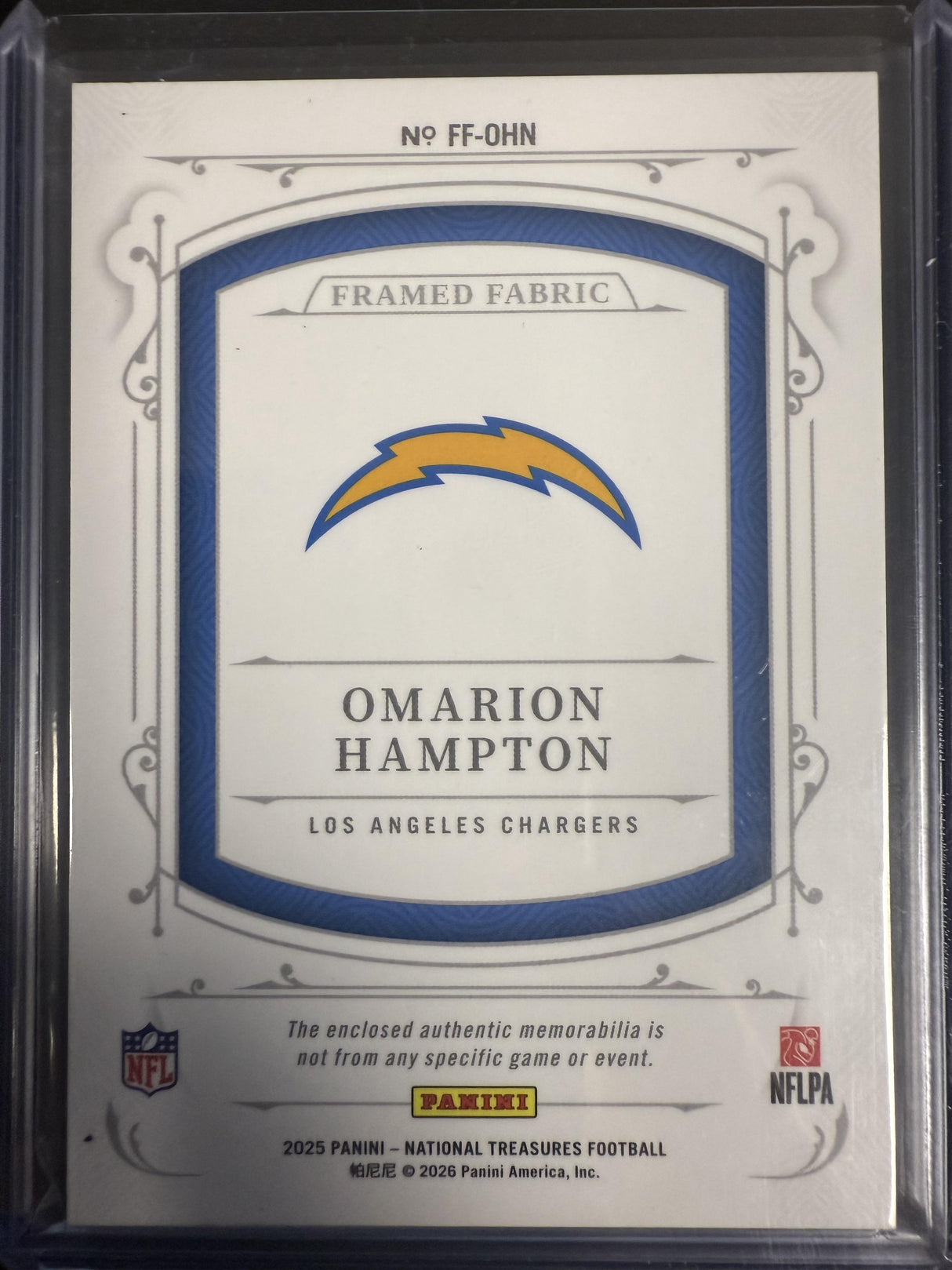 2025 National Treasures Omarion Hampton Framed Fabric /25