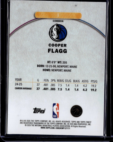 2025-26 Finest #1 Cooper Flagg