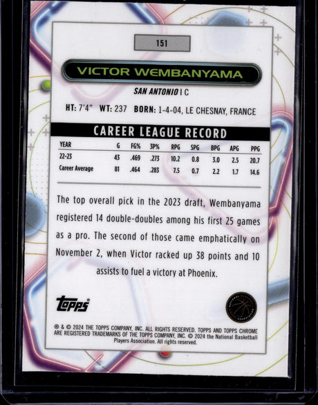 2023-24 Topps Chrome Cosmic #151 Victor Wembanyama