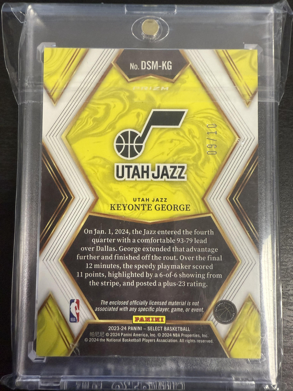 2023-24 Select Keyonte George Draft Selections Gold Checker /10