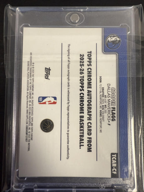 2025-26 Topps Chrome #TCAR-CF Cooper Flagg Chrome Rookie Autographs