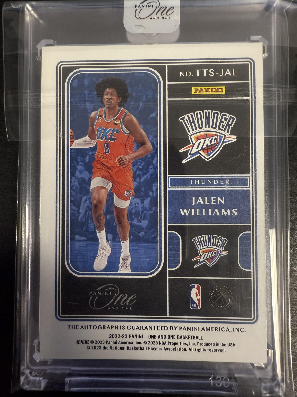 2022-23 Panini One and One Jalen Williams Team Titans Signatures Blue /49